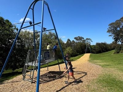 Playground with zipline